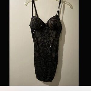 Haute Monde Black sequin Dress